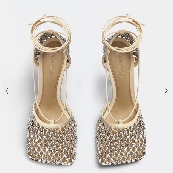 BOTTEGA VENETA Sparkle Stretch Lace-Up Sandal - Picture 1 of 9